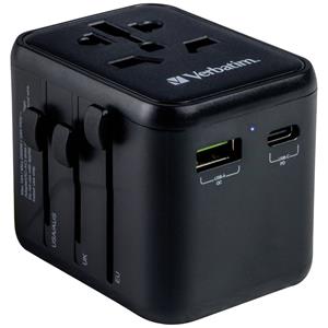 Verbatim 49544 Reisstekker Universal Travel Adapter UTA-02 PD20W / QC / 1xUSB / 1xType-C