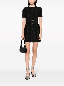 PINKO Love Birds striped dress - Zwart