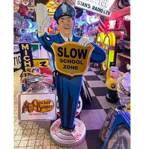 Fiftiesstore Police Slow School Zone - Coca-Cola Beeld 175 cm