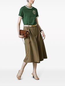 Gucci Houndstooth-pattern pleated cropped trousers - Bruin