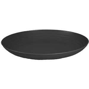 Rond bord/camping bord - D22 cm - zwart - kunststof - onbreekbaar -