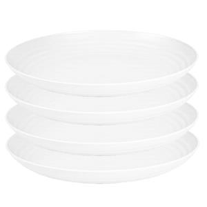 PlasticForte Rond bord/camping bord - 4x - D22 cm - ivoor wit - kunststof - onbreekbaar -