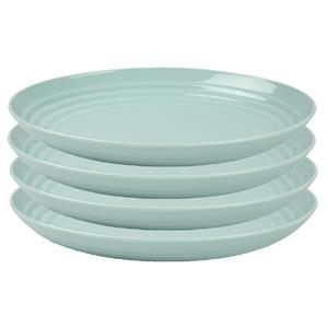 PlasticForte Rond bord/camping bord - 4x - D22 cm - mintgroen - kunststof - onbreekbaar -