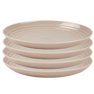 PlasticForte Rond bord/camping bord - 4x - D25 cm - beige - kunststof - onbreekbaar -