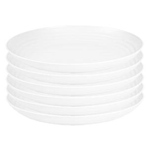 PlasticForte Rond bord/camping bord - 6x - D22 cm - ivoor wit - kunststof - onbreekbaar -