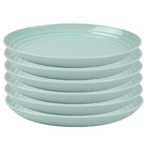 PlasticForte Rond bord/camping bord - 6x - D22 cm - mintgroen - kunststof - onbreekbaar -