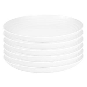 PlasticForte Rond bord/camping bord - 6x - D25 cm - Ivoor wit - kunststof - onbreekbaar -