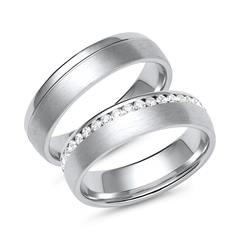 Unique Trouwringen in witgoud of platina met 39 diamanten