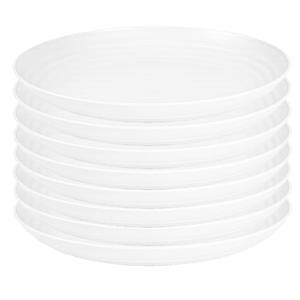 PlasticForte Rond bord/camping bord - 8x - D22 cm - ivoor wit - kunststof - onbreekbaar -