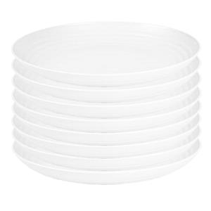 PlasticForte Rond bord/camping bord - 8x - D25 cm - Ivoor wit - kunststof - onbreekbaar -