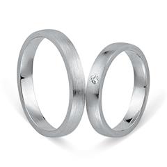 Unique Trouwringen 8 Karaat Witgoud Met Diamant