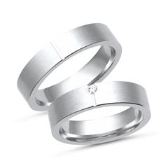 Unique Trouwringen 8 Karaat Witgoud Met Diamant