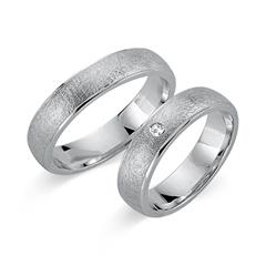 Unique Trouwringen 8 Karaat Witgoud Met Diamant