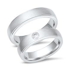 Unique Trouwringen 8 Karaat Witgoud Met Diamant
