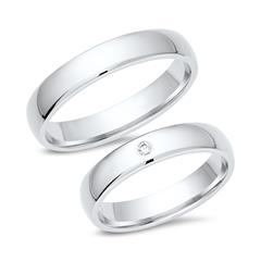 Unique Trouwringen 14 Karaat Witgoud Met Diamant