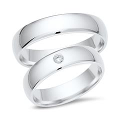 Unique Trouwringen 8 Karaat Witgoud Met Diamant