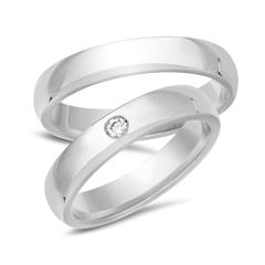 Unique Trouwringen 8 Karaat Witgoud Met Diamant