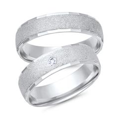 Unique Trouwringen 14 Karaat Witgoud Met Diamant
