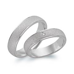 Unique Trouwringen 14 Karaat Witgoud Met Diamant