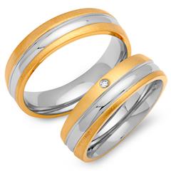 Unique Trouwringen Roestvrij Staal 6mm Met Zirkonia