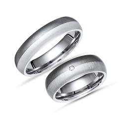 Unique Trouwringen Titanium Zilveren Trouwringen Diamant