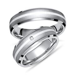 Unique Trouwringen Titanium Zilveren Trouwringen Diamant