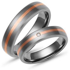 Unique Trouwringen Titanium Trouwringen Goud Inleg