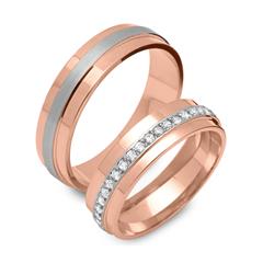 Unique 925 Vivo Zilveren Ring Roségoud Verguld 6mm Breed