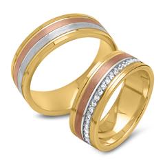 Unique Partnerringen Van Vivo 925 Zilver Driekleur