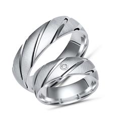 Unique Trouwringen Zilveren Trouwringen 925 Gravure Cubic Zirconia