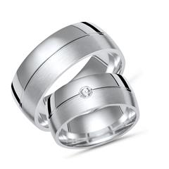 Unique Trouwringen Zilveren Trouwringen 925 Gravure Cubic Zirconia