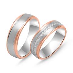 Vivo 925 Sterling Zilveren Trouwringen Bicolour