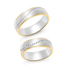Unique Partnerringen In Sterling Zilver, Deels Verguld