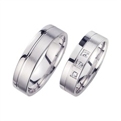 Unique Trouwringen Witgoud Met Diamanten Breedte 5,5 mm