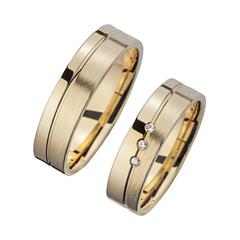 Unique Trouwringen Geelgoud Met Diamanten Breedte 5,5 mm