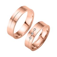 Unique Trouwringen Roségoud Met Diamanten Breedte 5,5 mm