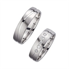 Unique Trouwringen Witgoud Met Diamanten Breedte 5,5 mm