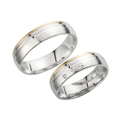 Unique Trouwringen Geel En Witgoud Met Diamanten Breedte 5,5 mm