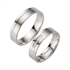 Unique Trouwringen Witgoud Met Diamanten Breedte 5 mm