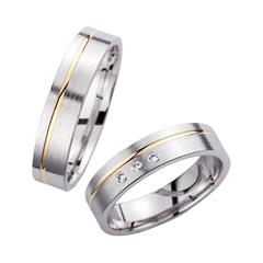 Unique Trouwringen Geel En Witgoud Met Diamanten Breedte 5 mm