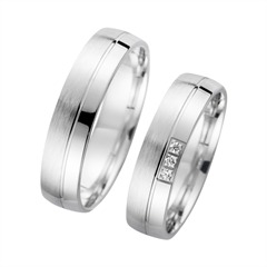 Unique Trouwringen Witgoud Met Diamanten Breedte 5 mm