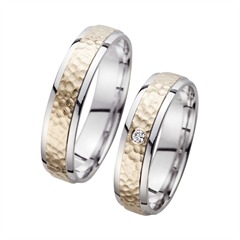 Unique Trouwringen Geel En Witgoud Met Diamant Breedte 5 mm