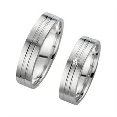 Unique Trouwringen Witgoud Met Diamant Breedte 5 mm