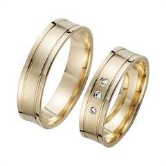 Unique Trouwringen Geelgoud Met Diamanten Breedte 5,5 mm