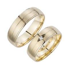 Unique Geelgouden Trouwringen Met Diamant Breedte 6 mm
