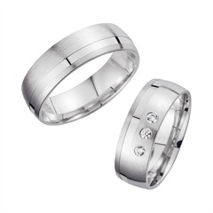Unique Trouwringen Witgoud Met Diamanten Breedte 6,5 mm