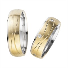 Unique Trouwringen Geel En Witgoud Met Diamanten Breedte 6 mm