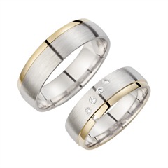 Unique Trouwringen Geel En Witgoud Met Diamanten Breedte 6 mm