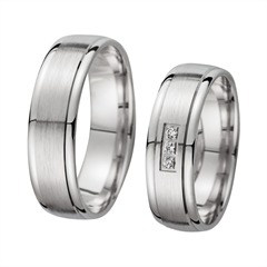 Unique Trouwringen Witgoud Met Diamanten Breedte 6 mm