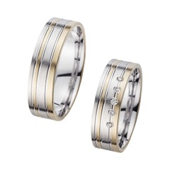 Unique Trouwringen Geel En Witgoud Met Diamanten Breedte 6 mm